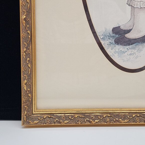 Vintage Wood Picture Photo Frame Ornate Detailed Gold Girl Print 13.5"x25.5" - Picture 6 of 16